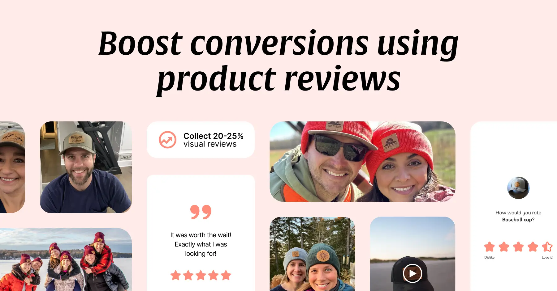 Graphic image showcasing Loox reviews and widgets
